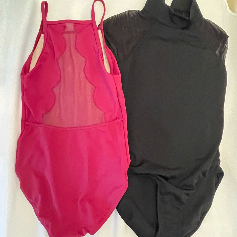dance leotards x2 pink and black